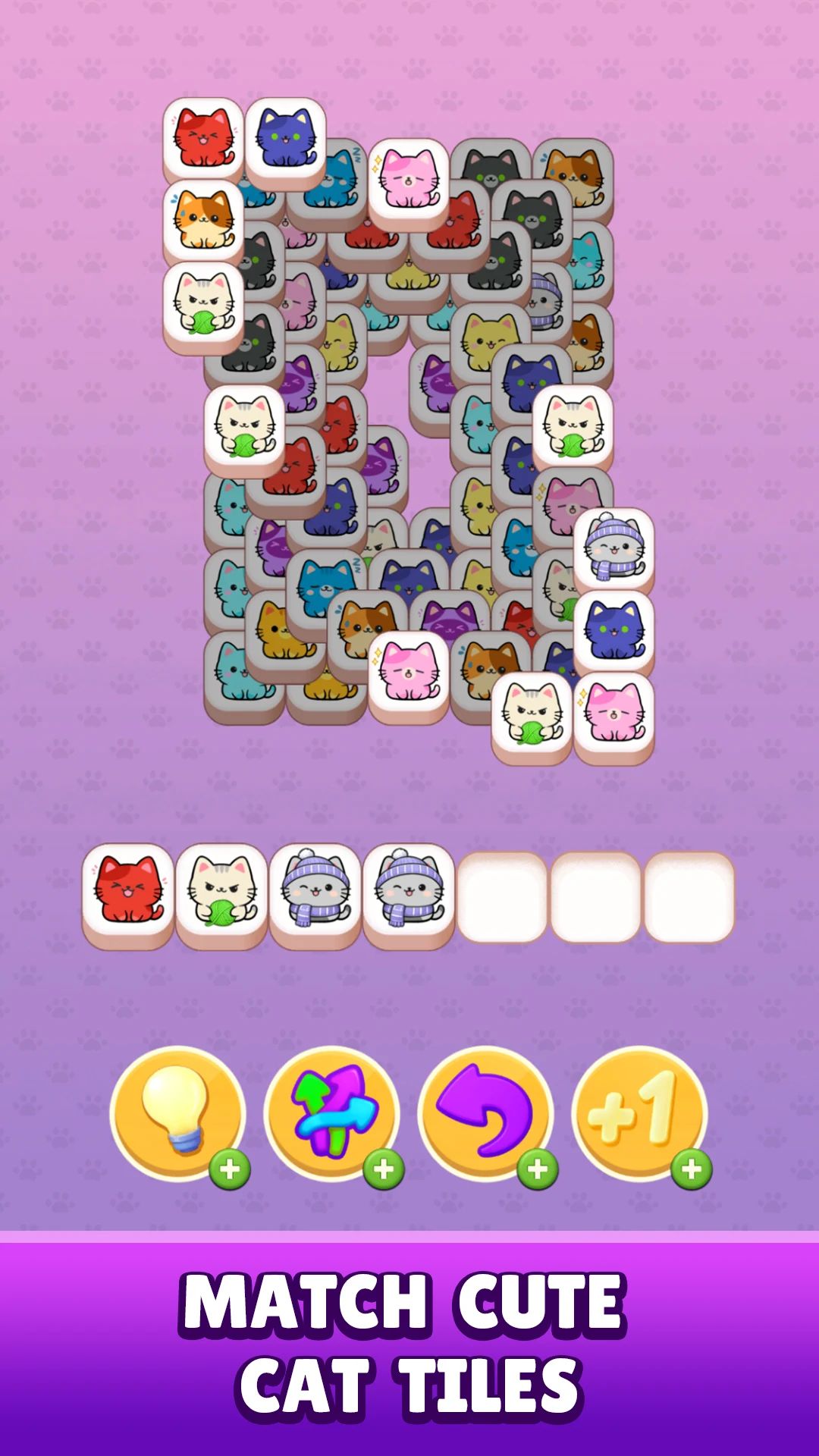 Cute Cats: Triple Tile Puzzle screenshot