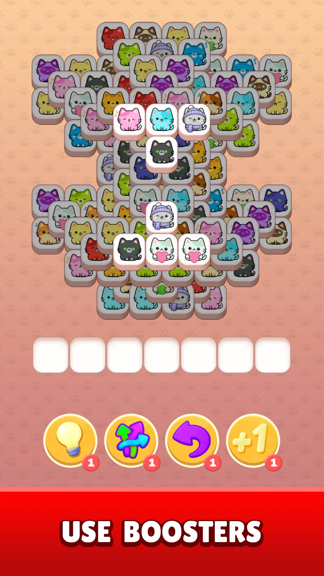 Cute Cats: Triple Tile Puzzle screenshot